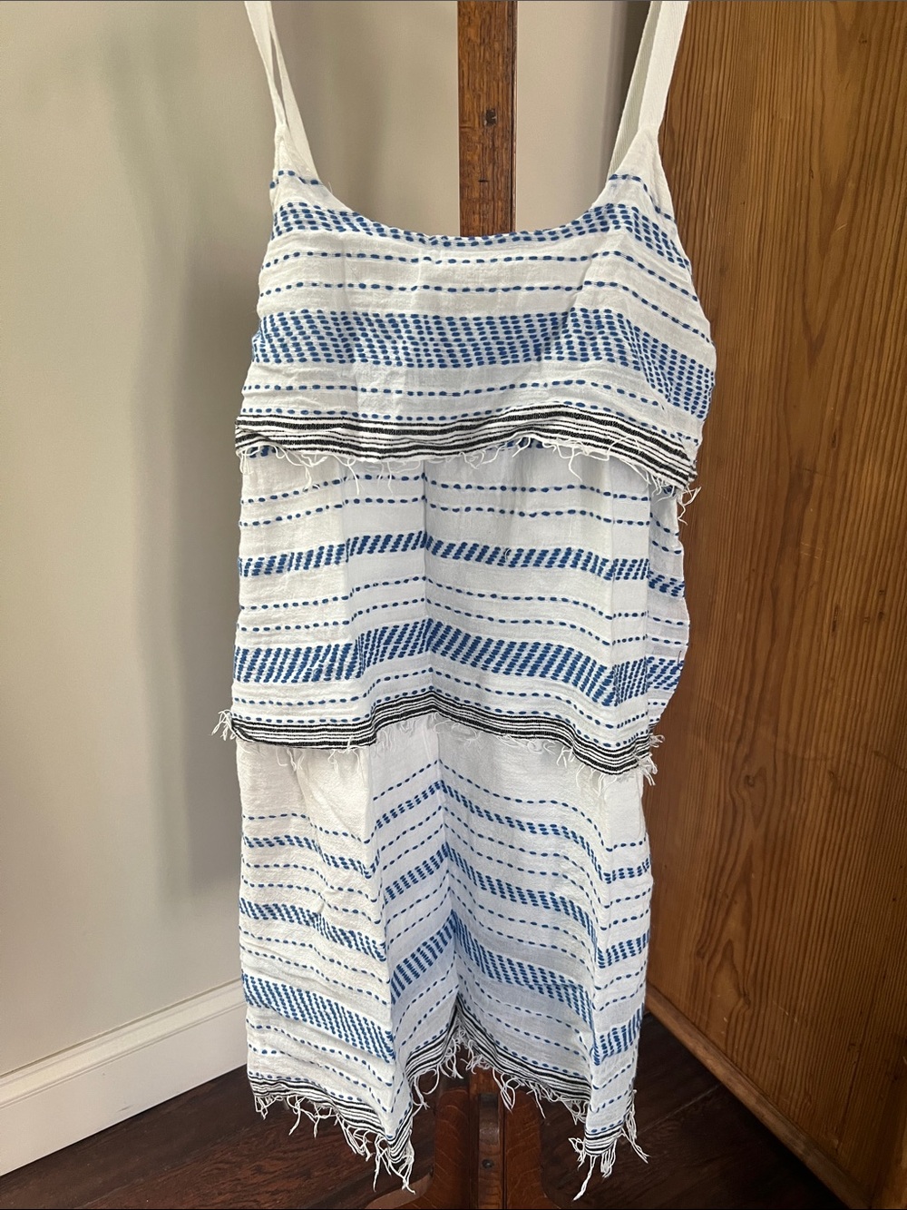 Lemlem White and Blue Striped Sundress